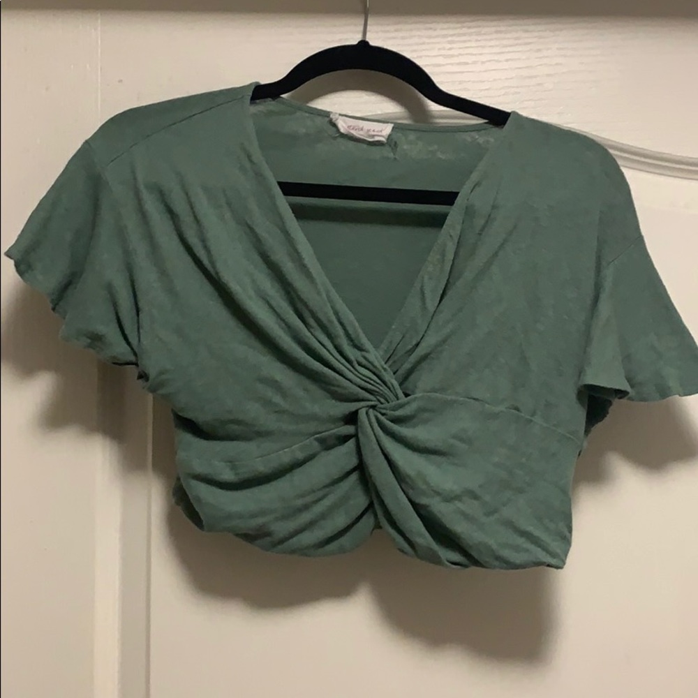 Apricot Lane Boutique Green Crop Shirt